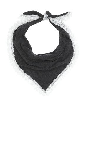 Wool Lace Triangular Scarf in Grey - Ganni - Modalova