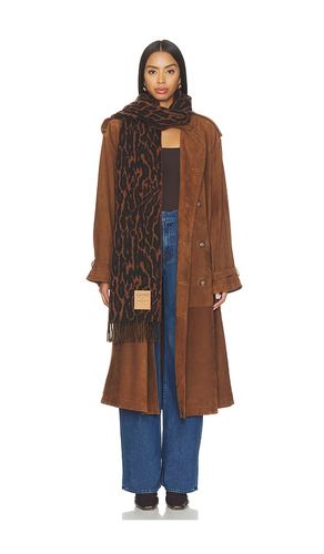 Compact Wool Scarf Leopard in Brown - Ganni - Modalova