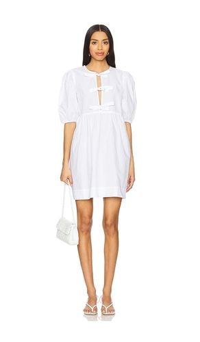 Poplin Tie String Mini Dress in White. - size 32 (also in 34, 36, 38, 40, 42) - Ganni - Modalova