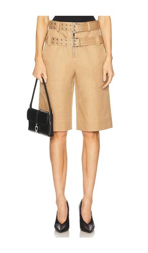 Bonded Belt Shorts in Tan. - size 34 (also in 36, 38) - Ganni - Modalova