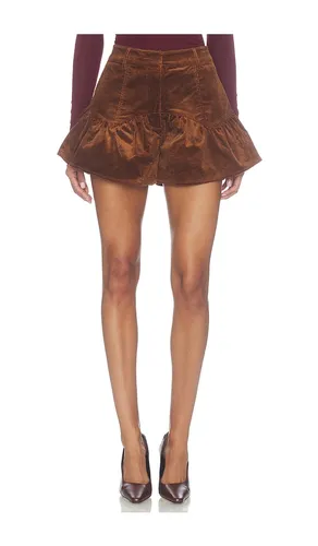 Corduroy Flounce Short in Brown. - size 36 (also in 38, 40) - Ganni - Modalova