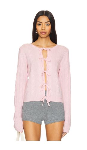 Cashmere Mix Tie String Cardigan in Pink. - size L (also in M, XS) - Ganni - Modalova