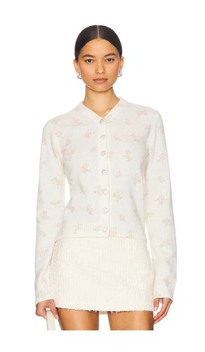 Printed Merino Cardigan in Cream. - size L (also in M, S, XS) - Ganni - Modalova