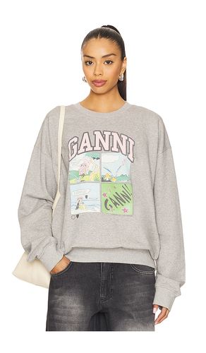 Isoli Bd Oversized Sweatshirt in Light Grey. - size L/XL (also in S/M, XS/S) - Ganni - Modalova