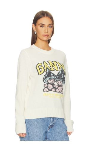 Mushroom Teddy Wool Sweater in . Size M. Also in S, XS - Ganni - Modalova