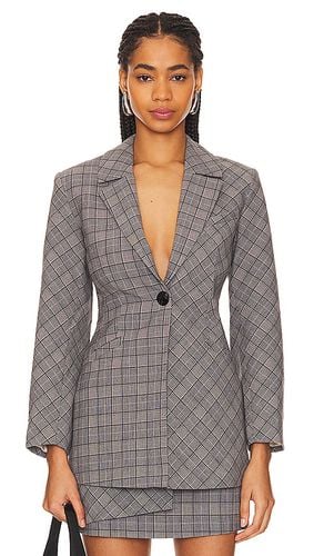 Check Mix Fitted Blazer in Grey. - size 34 (also in 38) - Ganni - Modalova