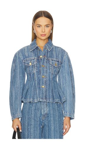 Structured denim fitted jacket in color blue size 36 (also in 38) - Ganni - Modalova
