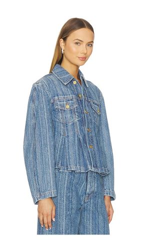 Structured denim fitted jacket in color blue size 36 (also in 38) - Ganni - Modalova