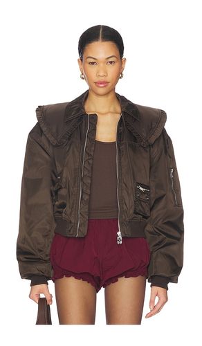 Duchesse Nylon Bomber Jacket in Brown. - size 40 (also in 42) - Ganni - Modalova