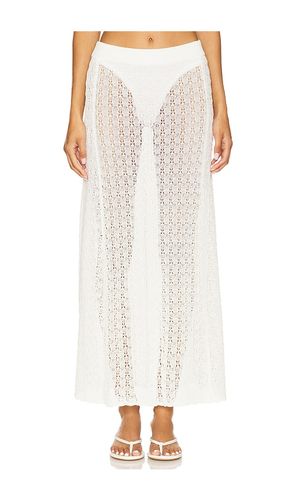 Shiny Pointelle Long Skirt in White. - size L (also in M, XS) - Ganni - Modalova