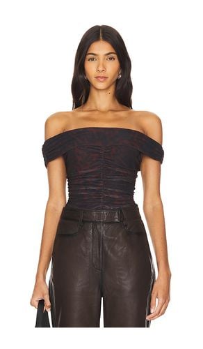 Off-shoulder Ruched Top in Chocolate. - size 34 (also in 38, 40) - Ganni - Modalova