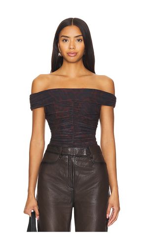 Off-shoulder Ruched Top in Chocolate. - size 34 (also in 40) - Ganni - Modalova