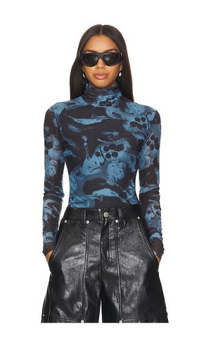 Printed Mesh Rollneck in Blue. - size 32 (also in 34) - Ganni - Modalova