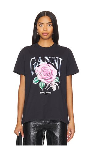 Basic Rose T-Shirt in Black. - size M (also in XS, XXS) - Ganni - Modalova