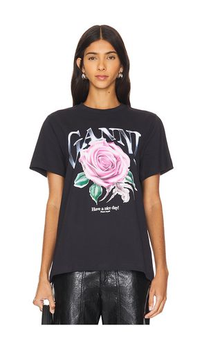 Basic Rose T-Shirt in Black. - size S (also in XS) - Ganni - Modalova