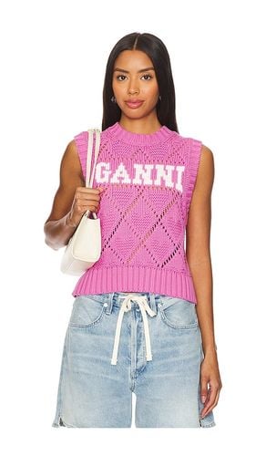 Rope Short Vest in Pink. - size L (also in S, XS) - Ganni - Modalova