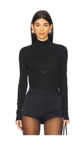 Camiseta long sleeve rhinestone en color talla L en - Black. Talla L (también en M, S) - Ganni - Modalova