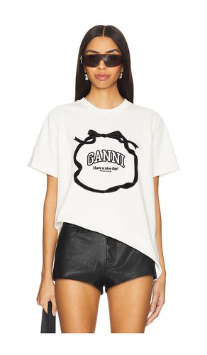 Heavy Cotton Bow Relaxed T-Shirt in . Taglia S, XS - Ganni - Modalova