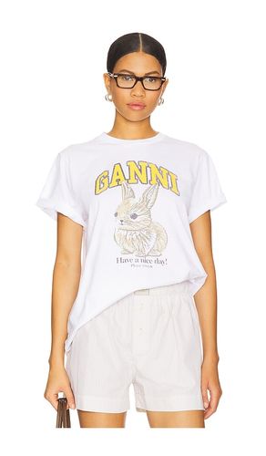 Basic Jersey Baby Bun Relaxed T- Shirt in White. - size M (also in S, XS) - Ganni - Modalova