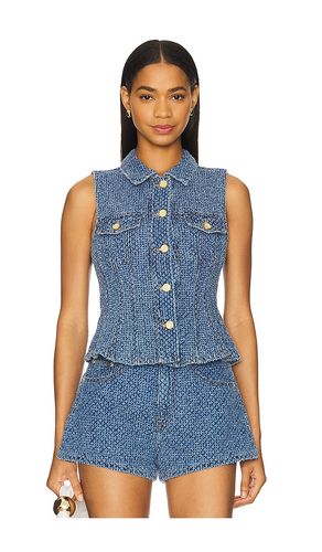 Fluffy Denim Fitted Top in Blue. - size 32 (also in 34) - Ganni - Modalova