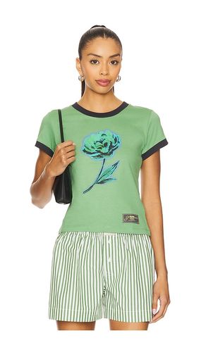 Basic Cotton Jersey Peony Baby Fit T-shirt in Green. - size M (also in S, XS, XXS) - Ganni - Modalova