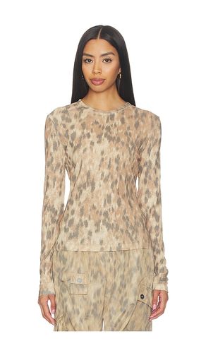 Printed Marl Mesh Long Sleeve Top in . Size 34. Also in 36, 38, 40 - Ganni - Modalova