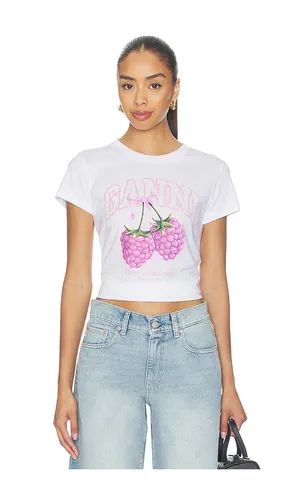 Baby Fit Raspberry T-shirt in White. - size S (also in XS) - Ganni - Modalova