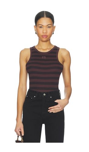 Soft Cotton Rib Tank Top in Chocolate,Black. - size L (also in M, S, XL, XS) - Ganni - Modalova