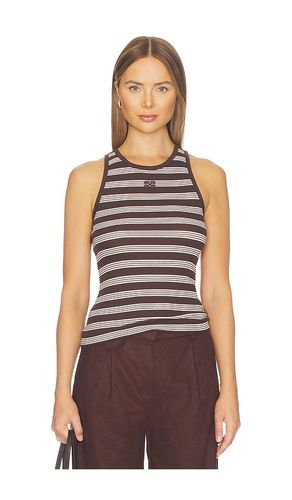 Soft Cotton Rib Tank Top in Brown. - size L (also in XL) - Ganni - Modalova