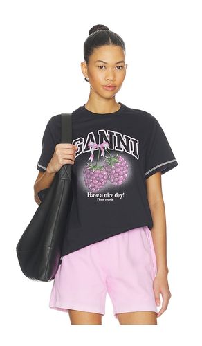 SHIRTKLEIDER BASIC COTTON JERSEY RASPBERRY PRINT in . Größe M. Also in S - Ganni - Modalova