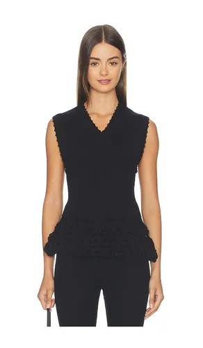 Fine Cotton Rib Crochet Top in . - size L (also in M, S) - Ganni - Modalova