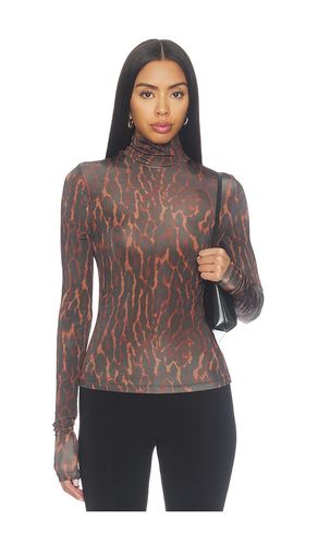 Printed Shiny Jersey Turtleneck Top in Multi. - size 34 (also in 36, 38, 40) - Ganni - Modalova