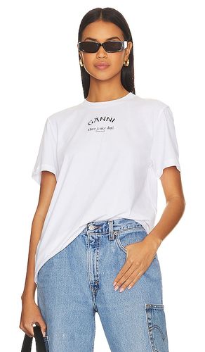 Relaxed O-Neck T-Shirt in White. - size L (also in S) - Ganni - Modalova