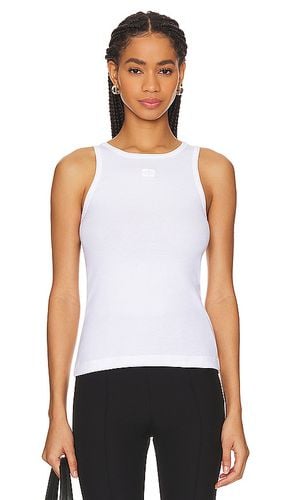 Soft Cotton Rib Tank Top in White. - size L (also in M, XXS) - Ganni - Modalova