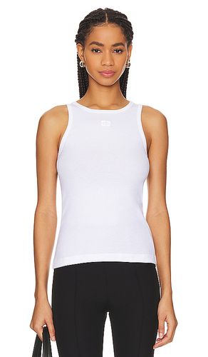 Soft Cotton Rib Tank Top in White. - size L (also in XXS) - Ganni - Modalova