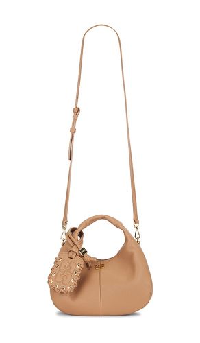 Ganni Hobo Mini Grained Bag in Tan - Ganni - Modalova