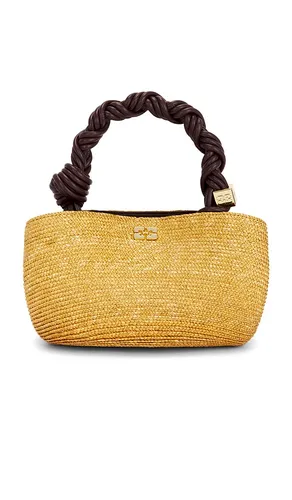 Ganni Bou Mini Straw Bag in Tan - Ganni - Modalova