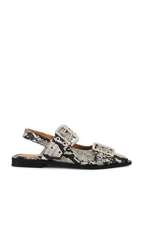 Buckle Ballerina Flats in Grey. - size 36 (also in 38, 41) - Ganni - Modalova