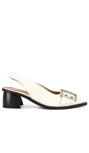 Feminine Buckle Slingback Pump in Cream. - size 37 (also in 38, 40) - Ganni - Modalova