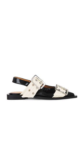 Zapato plano feminine buckle ballerina en color negro, blanco talla 36 en & - ,White. Talla 36 (también en 37, 38, 39, 40 - Ganni - Modalova