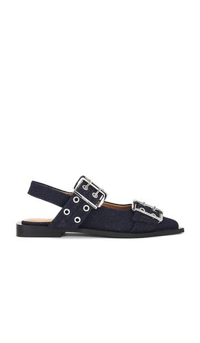 Buckle Ballerina Denim in Blue. - size 36 (also in 37, 38, 39, 40, 41) - Ganni - Modalova