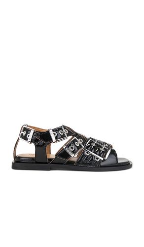 Feminine Buckle Sandal in . - size 37 (also in 38, 39, 40) - Ganni - Modalova