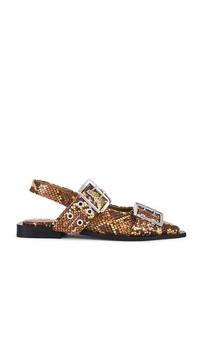 Feminine Buckle Ballerina in Brown. - size 37 (also in 38, 39, 41) - Ganni - Modalova