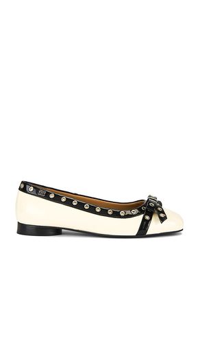 Eyelets Bow Ballerina in Cream. - size 37 (also in 38, 39, 40) - Ganni - Modalova