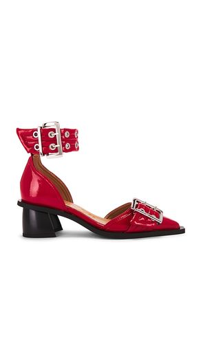 Feminine Buckle Open Cut Pump in Red. - size 36 (also in 37, 38, 39, 40, 41) - Ganni - Modalova