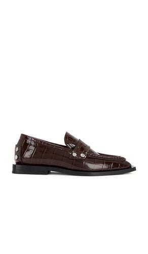 Studs Square Shiny Croco Loafer in Chocolate. - size 36 (also in 37, 38, 39, 40, 41) - Ganni - Modalova