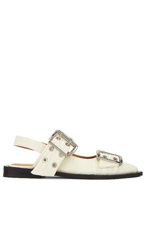 Buckle Ballerina Flat in White. - size 37 (also in 38, 39, 40, 41) - Ganni - Modalova