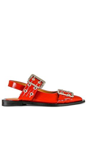 Buckle Ballerina Naplack in Red. - size 37 (also in 38, 39, 40, 41) - Ganni - Modalova