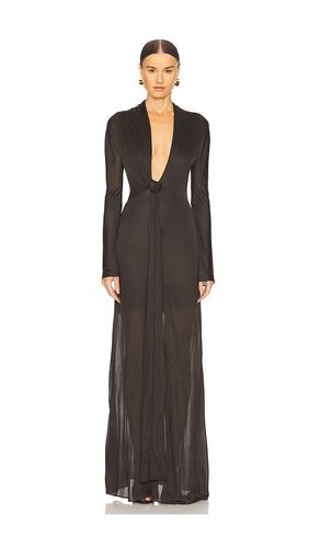 Plunging Maxi Dress in Chocolate. - size 36 (also in 38, 40) - GIUSEPPE DI MORABITO - Modalova