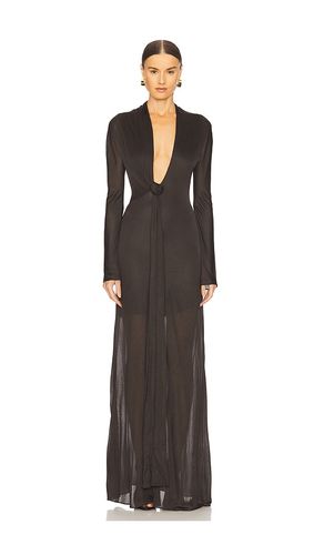 Plunging Maxi Dress in Chocolate. - size 38 (also in 40) - GIUSEPPE DI MORABITO - Modalova